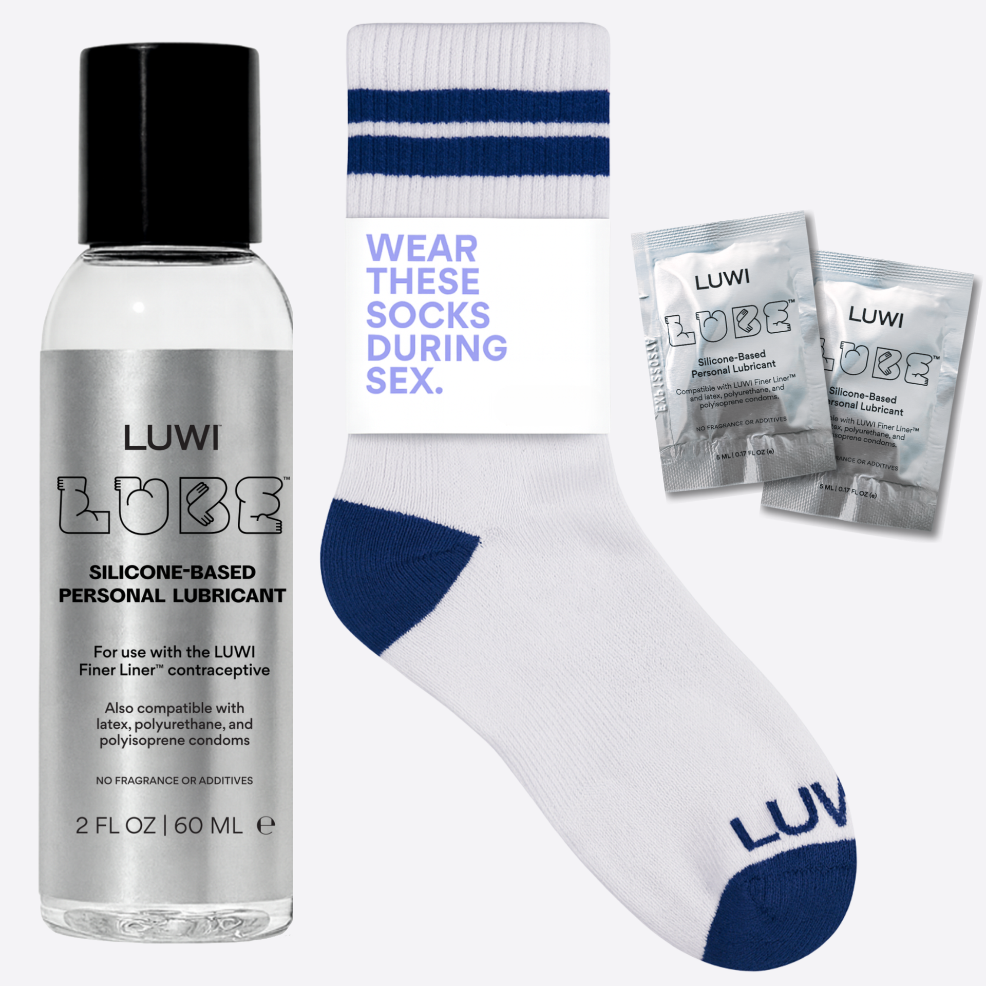 LUWI Lovers Bundle - Complete Intimate Care Kit | Lube, Socks & Travel Size LUWI Lovers Bundle - Complete Intimate Care Kit | Lube, Socks & Travel Size